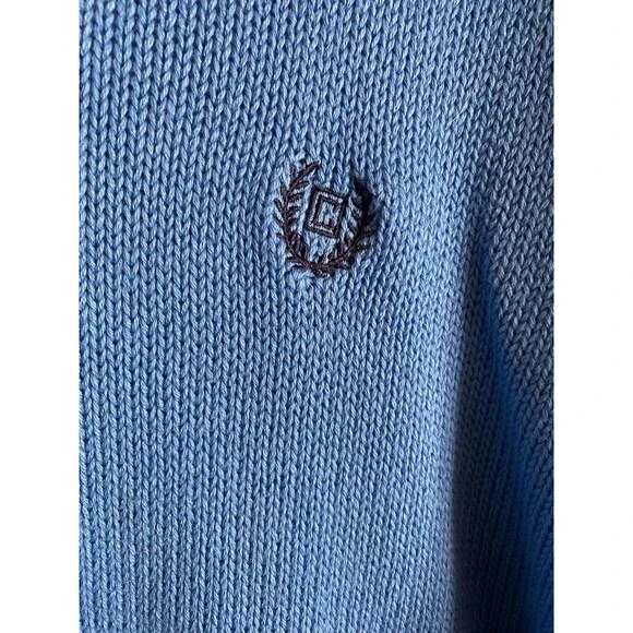 Chaps‎ Mens Size XL Blue Long Sleeve V-Neck Pullover Cotton Knit Sweater - Picture 5 of 5